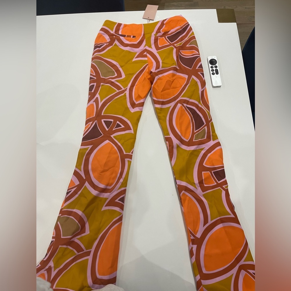 NWT Alexis Flared Daru Pant Abstract Orange - Picture 6 of 12